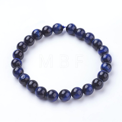 Natural Blue Tiger Eye Beads Strands X-G-G099-8mm-13-1