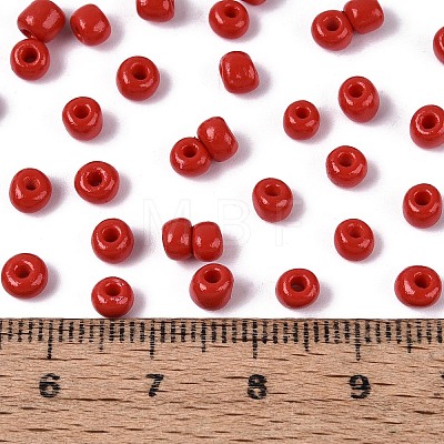 6/0 Baking Paint Glass Round Seed Beads SEED-S036-01C-15-1