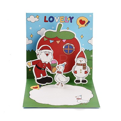 Square 3D Pop Up Paper Greeting Card AJEW-P123-A05-1