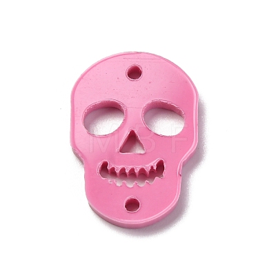 Skull Opaque Acrylic Connector Charms OACR-B027-02B-1