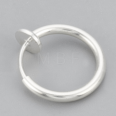 304 Stainless Steel Retractable Clip-on Hoop Earrings STAS-S102-02S-50mm-1