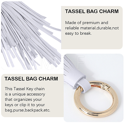1Pc PU Leather Tassel Pendant Keychains FIND-CL0002-41B-1