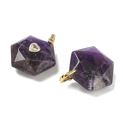 Natural Amethyst Faceted Pendants GG-CBA67BD-01G-M-1