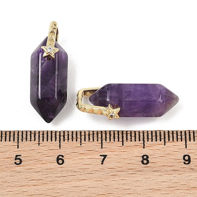 Natural Amethyst Double Terminal Pendants GG-CBA4154-07G-05-1