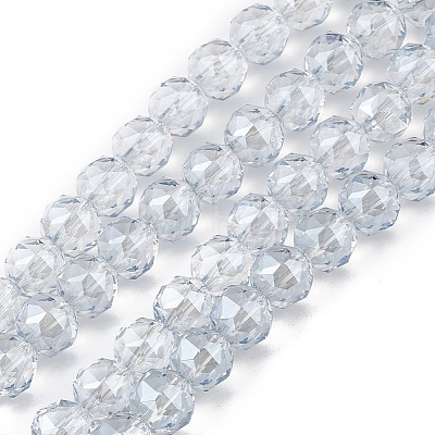 Transparent Electroplate Glass Beads Strands EGLA-F154-PL01-1