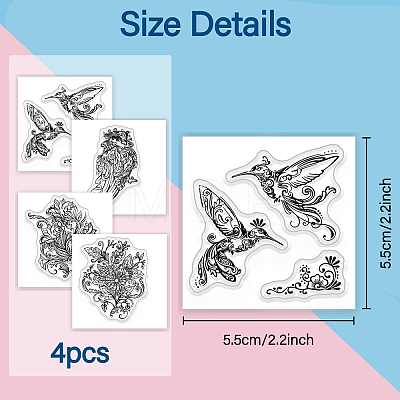 4Pcs 4 Styles PVC Stamp DIY-WH0487-0044-1