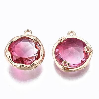 Two-Tone Faceted Glass Charms GLAA-S193-032E-1