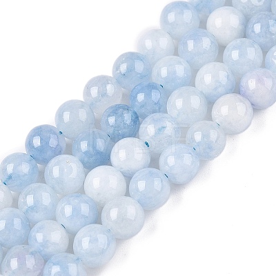 Dyed Natural White Jade Beads Strands G-T138-6mm-210-22-1