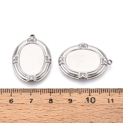 304 Stainless Steel Pendant Cabochon Settings STAS-T067-17P-1
