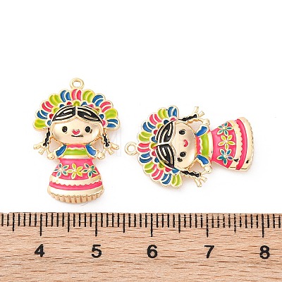Brass Enamel Pendants KK-D360-01G-1