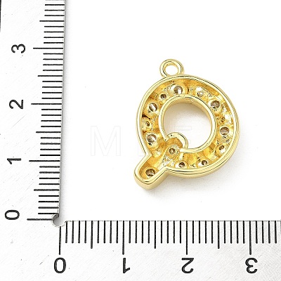 Brass Micro Pave Clear Cubic Zirconia Pendants KK-I476-02G-Q-1
