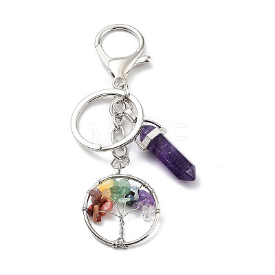 Natural & Synthetic Mixed Gemstone Keychain KEYC-M022-03-1