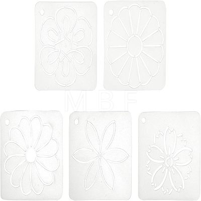 CHGCRAFT 5Sheets 5 Patterns Matte PP Plastic Drawing Scale Template DIY-CA0001-79-1