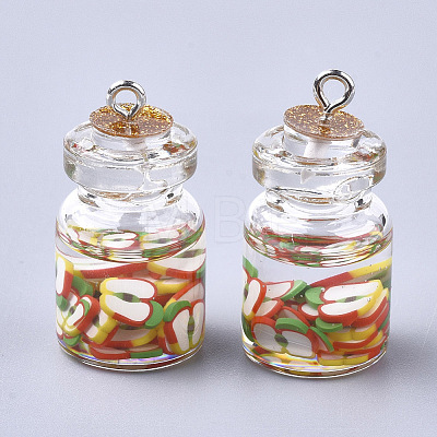 Glass Bottle Pendants X-GLAA-T001-04C-1