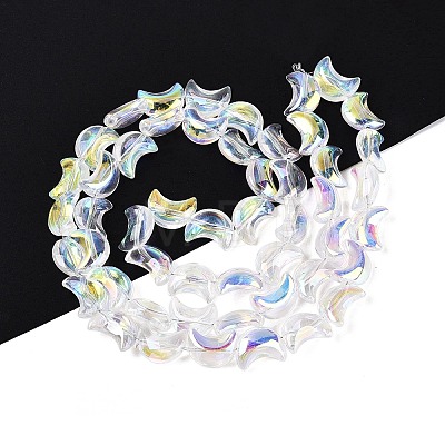 Electroplate Transparent Glass Beads Strands EGLA-N057-09A-01-1