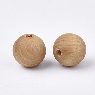 Natural Wood Beads X-WOOD-S053-37-1