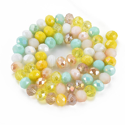 Electroplate Glass Beads Strands EGLA-S194-18F-1