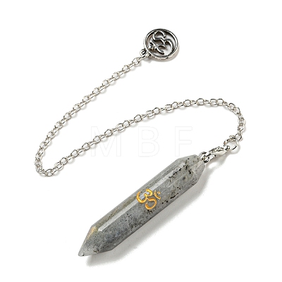 Bullet Gemstone Pointed Dowsing Pendulums AJEW-B106-01AS-1
