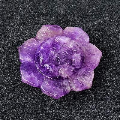 Natural Amethyst Lotus Lotus Sculpture Display Decorations PW-WGBA56A-04-1