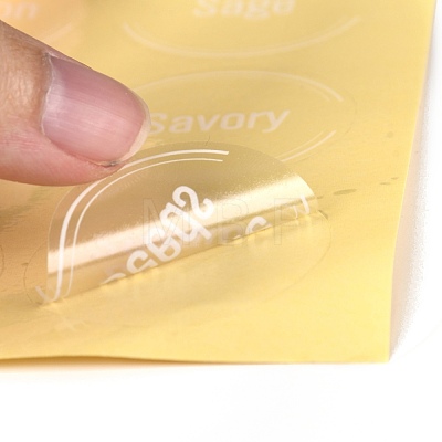PVC Transparent Russian Spice Adhesive Stickers Set DIY-G036-02-1