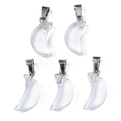 Transparent Spray Painted Glass Pendants GLAA-N035-021-F06-1