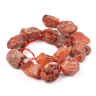 Rough Raw Natural Carnelian Beads Strands G-F595-I07-1
