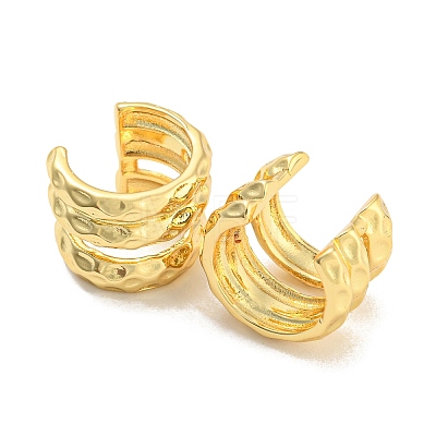 Rack Plating Brass Multi Lines Cuff Earrings EJEW-A028-50G-1