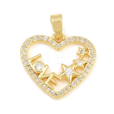 Brass Micro Pave Clear Cubic Zirconia Pendants CU-CBA9B49-01B-G-1