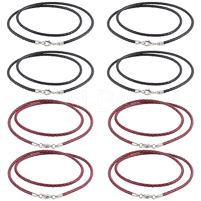 10Pcs 2 Colors Braided Leather Cords Necklace Making NCOR-CL0001-03A-1
