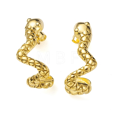 304 Stainless Steel Snake Stud Earrings for Women EJEW-K244-14G-1