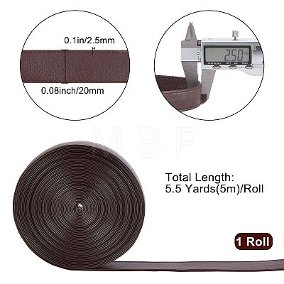 Flat PU Imitation Leather Cord LC-WH0006-05C-01-1