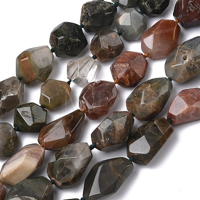 Natural Green Lodolite Quartz Beads Strands G-L650-N01-01-1