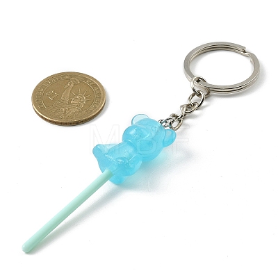 Resin Bear Lollipop Pendant Keychain KEYC-JKC00522-02-1
