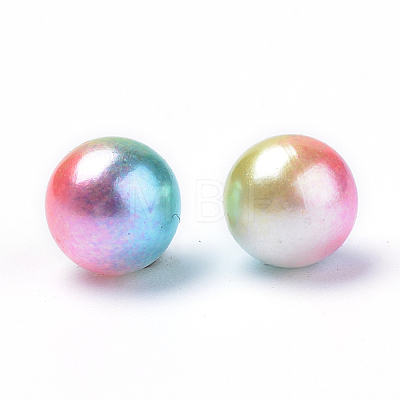 Rainbow Acrylic Imitation Pearl Beads OACR-R065-6mm-07-1