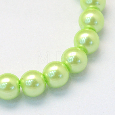 Baking Painted Pearlized Glass Pearl Round Bead Strands HY-Q330-8mm-07-1