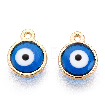 Epoxy Resin Enamel Evil Eye Charms RESI-T045-031A-02-1