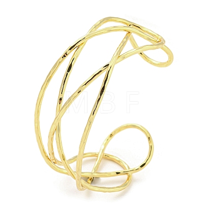 Brass Wire Wrap Cuff Bangle BJEW-Q771-01G-1
