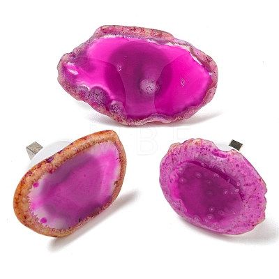 Dyed & Heatsd Natural Agate Slice USB Night Light Decoration G-Q170-01-1