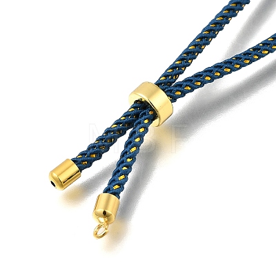 Braided Cotton Cord Slider Bracelet Making MAK-R001-01G-29-1