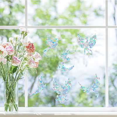 Waterproof PVC Colored Laser Stained Window Film Static Stickers DIY-WH0314-100-1
