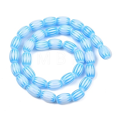 Handmade Millefiori Glass Oval Bead Strands LK-Z001-01B-02-1