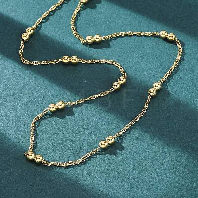 304 Stainless Steel Double Round Rope Chain Necklaces NJEW-C073-06G-1