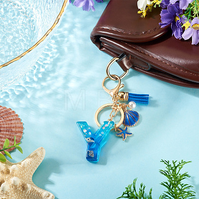Star Resin & Shell Keychains KEYC-TAC00087-01Y-1