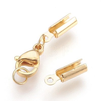 304 Stainless Steel Lobster Claw Clasps X-STAS-P207-07G-D-1