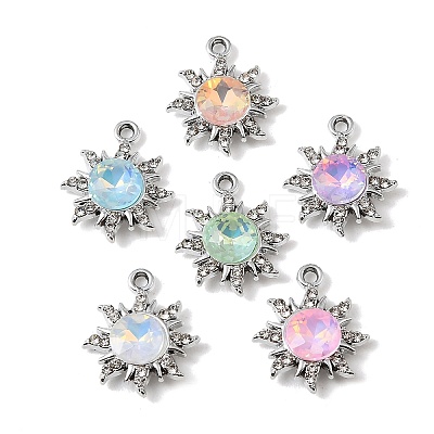 UV Plating Alloy Glass Pendants FIND-K032-09P-1