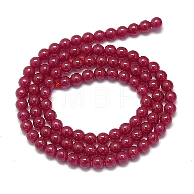 Lab Grown Red Corundum Beads Strands G-G106-P02-04-1-1