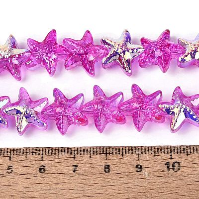 Electroplate Transparent Glass Beads Strands EGLA-Q136-01A-14-1