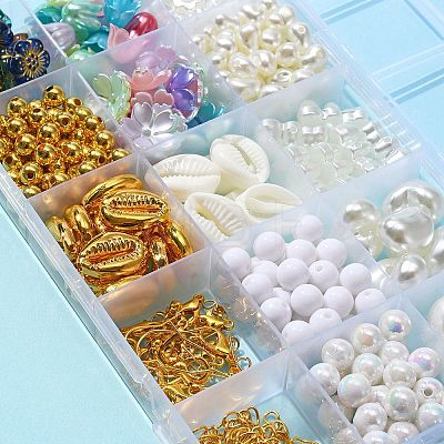 DIY Imitation Pearl Earring Bracelet Necklace Making Kit DIY-FS0003-09-1