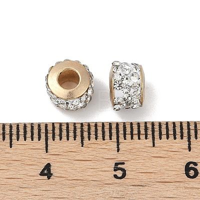 Alloy Rhinestone Clay Pave Beads ALRI-D300-01G-02-1