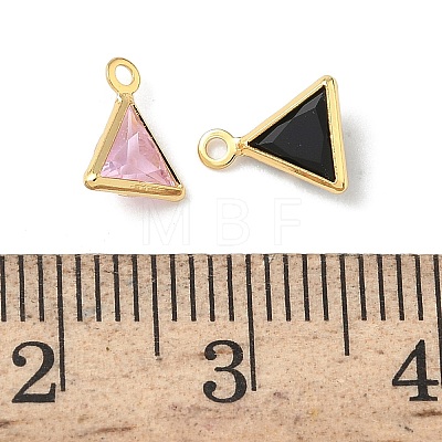 Brass with Cubic Zirconia and Glass Pendants KK-Z136-28G-1